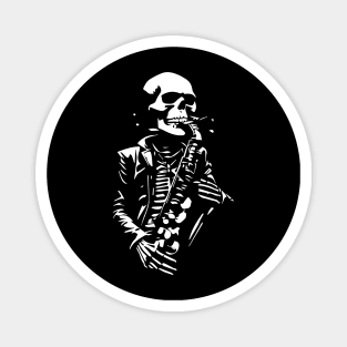 skeleton playing saxophone Magnet